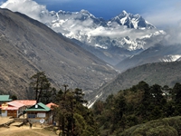 Everest Lhotse view from Thyangboche