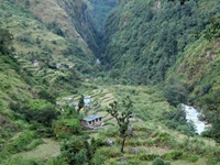 Village Jeltung, the last village to the Dhaulagiri Base Camp trek comes after 10 mins from Boghara