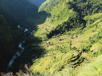 Trekking along the left bank of the river, Myagdi Khola