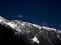 NIght view of Myagdi Matha from Dobhan Campsite