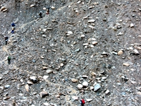 After crossing the glacier even more steep ascend welcomes