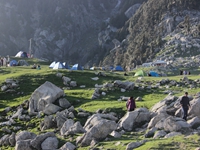 Trekkers tent at Triund top