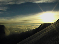 Sunset, Mt. Janu in left