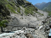 Iron bridge over the river Supin