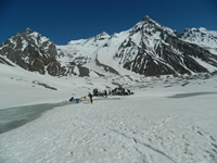 Camp on Shaeoni/Shaoni Glacier (Haribaj ki thunda)