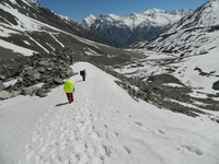 Down the glacier