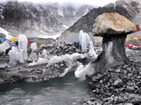 Glacier table at the Khumbu glacier