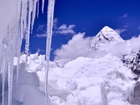 Khumbu icefall with the Mt. Pumori in the background