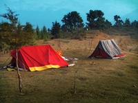 The campsite by the lake