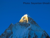 The First light on Shibling top