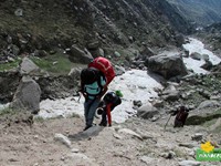 Steep uphill after the Pandav bridge