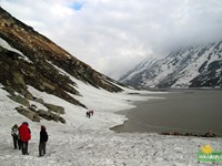 Traversing on the bank of Mantalai Lake