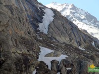 Way to base camp, the point after which we could not move because of heavy snow.