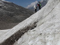 Steep ice field