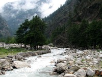 The beautiful river flowing through the valley, Harshil