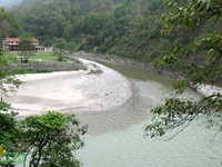 Triveni. The mating place of the River Tista and the river Rongit