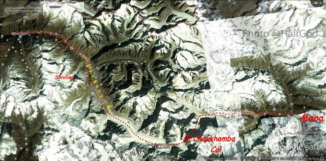 Chaukhamba Expedition map